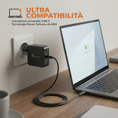 Caricatore Universale per Laptop, Tablet, Telefoni - Tipo C - 65W