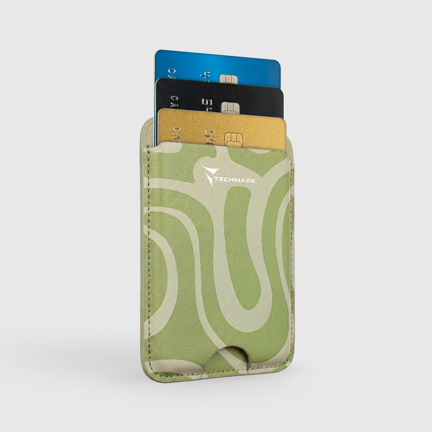 MagSafe Compatible Slim Wallet - Holds up to 3 Cards, with Adapter Ring (Liquid Pattern)