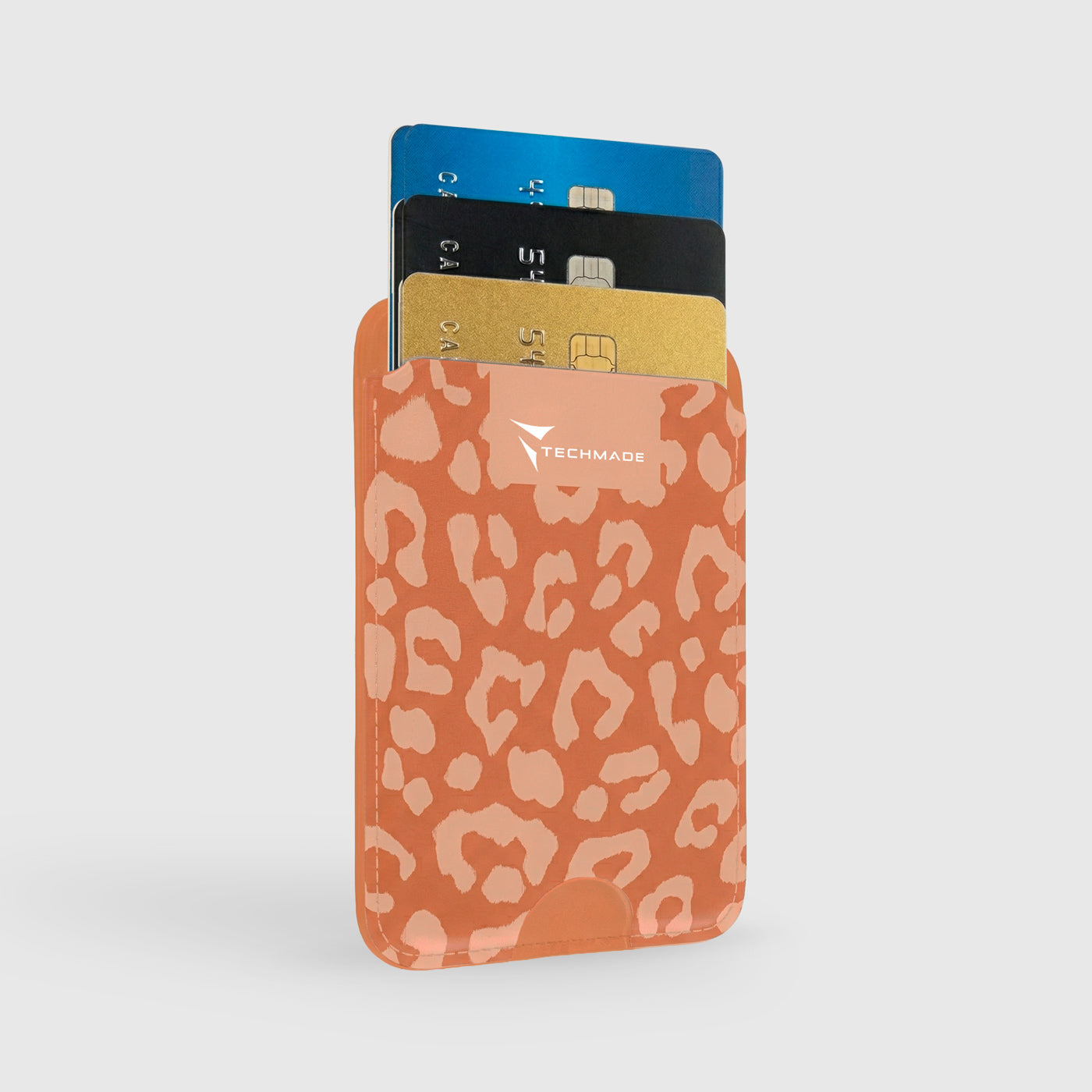 MagSafe Compatible Slim Wallet - Up to 3 Cards, with Adapter Ring (Animal Print)