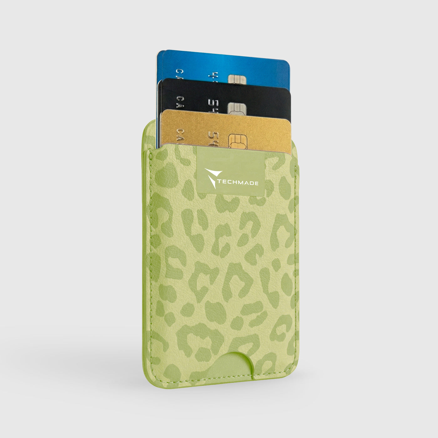 MagSafe Compatible Slim Wallet - Up to 3 Cards, with Adapter Ring (Animal Print)