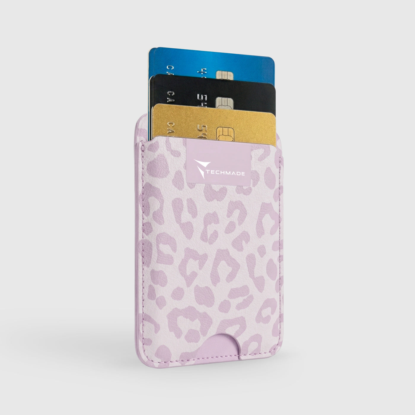 MagSafe Compatible Slim Wallet - Up to 3 Cards, with Adapter Ring (Animal Print)
