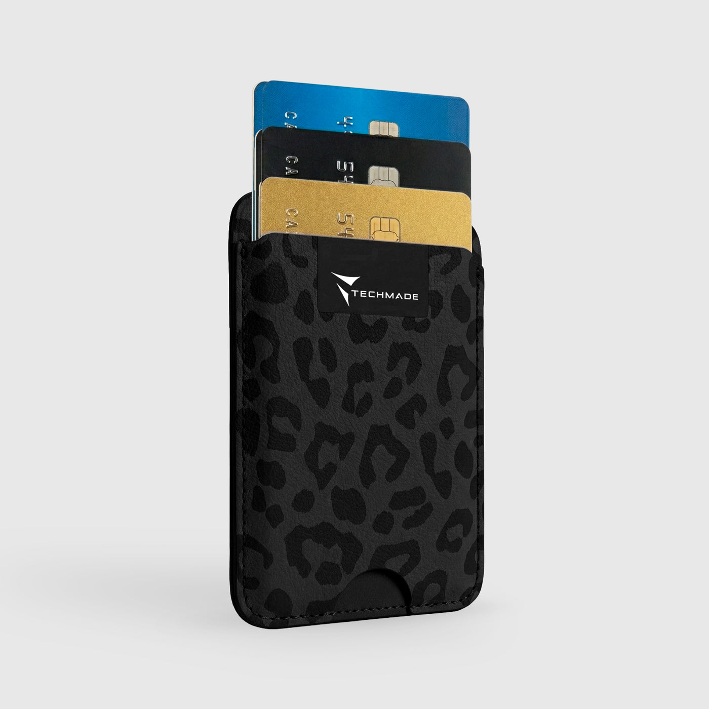 MagSafe Compatible Slim Wallet - Up to 3 Cards, with Adapter Ring (Animal Print)