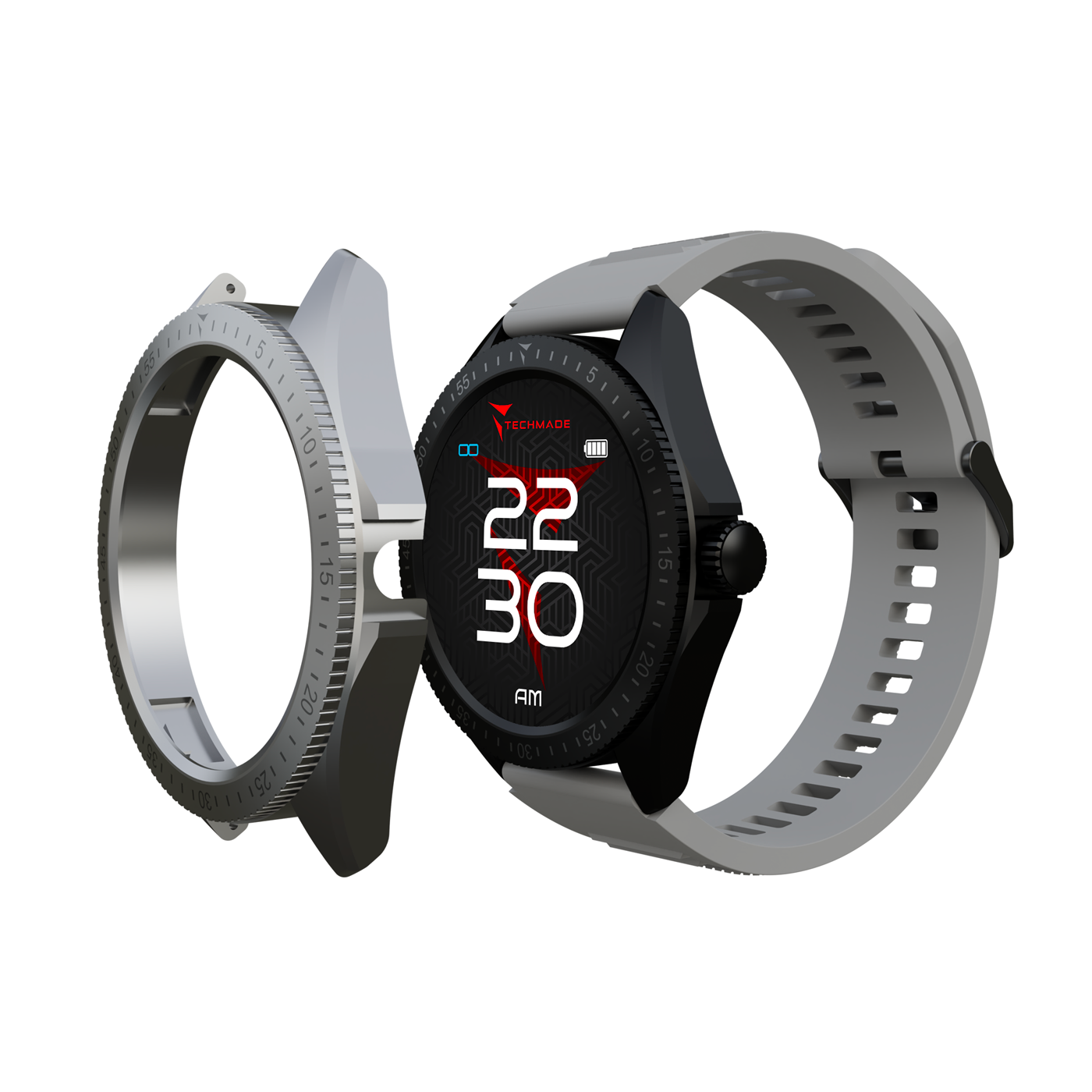 Smartwatch Rocks 2.0 with Phone and SOS Function - Bundle Pack with Earbuds