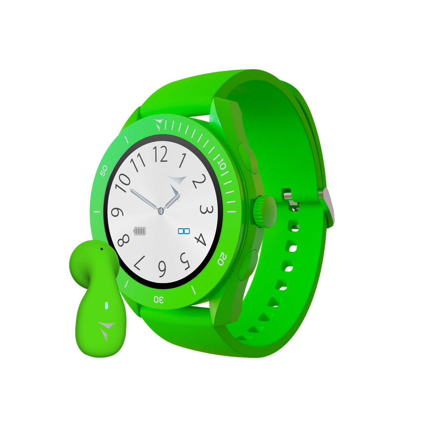 Smartwatch Young with Phone and SOS Function - Bundle Pack with Single Earphone