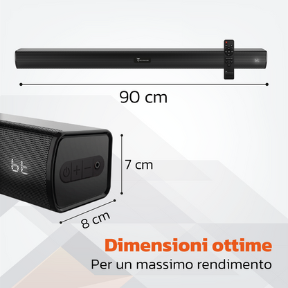Soundbar TV 2.0 120W - ARC, Bluetooth, AUX, Ottico