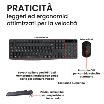 Wireless Keyboard and Mouse Kit - KM001