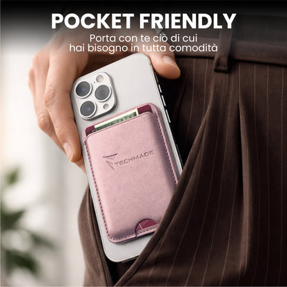 MagSafe Compatible Slim Wallet - Holds up to 3 cards, with Adapter Ring (Classic & Jeans Pattern)
