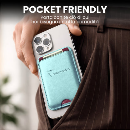 MagSafe Compatible Slim Wallet - Holds up to 3 cards, with Adapter Ring (Classic & Jeans Pattern)