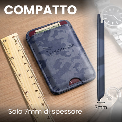 MagSafe Compatible Slim Wallet - Up to 3 Cards, with Adapter Ring (Camo Pattern)