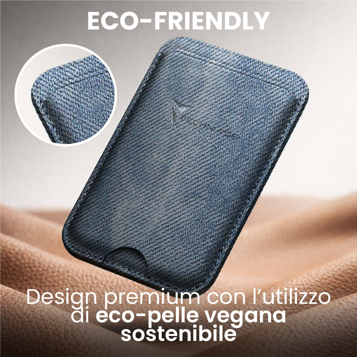 MagSafe Compatible Slim Wallet - Holds up to 3 cards, with Adapter Ring (Classic & Jeans Pattern)