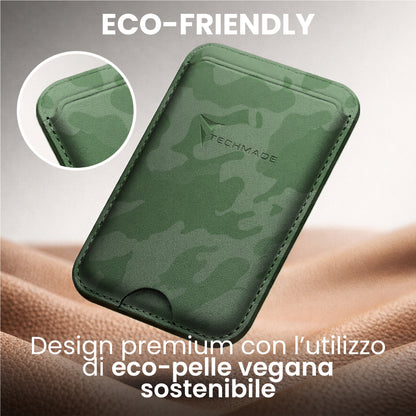 MagSafe Compatible Slim Wallet - Up to 3 Cards, with Adapter Ring (Camo Pattern)