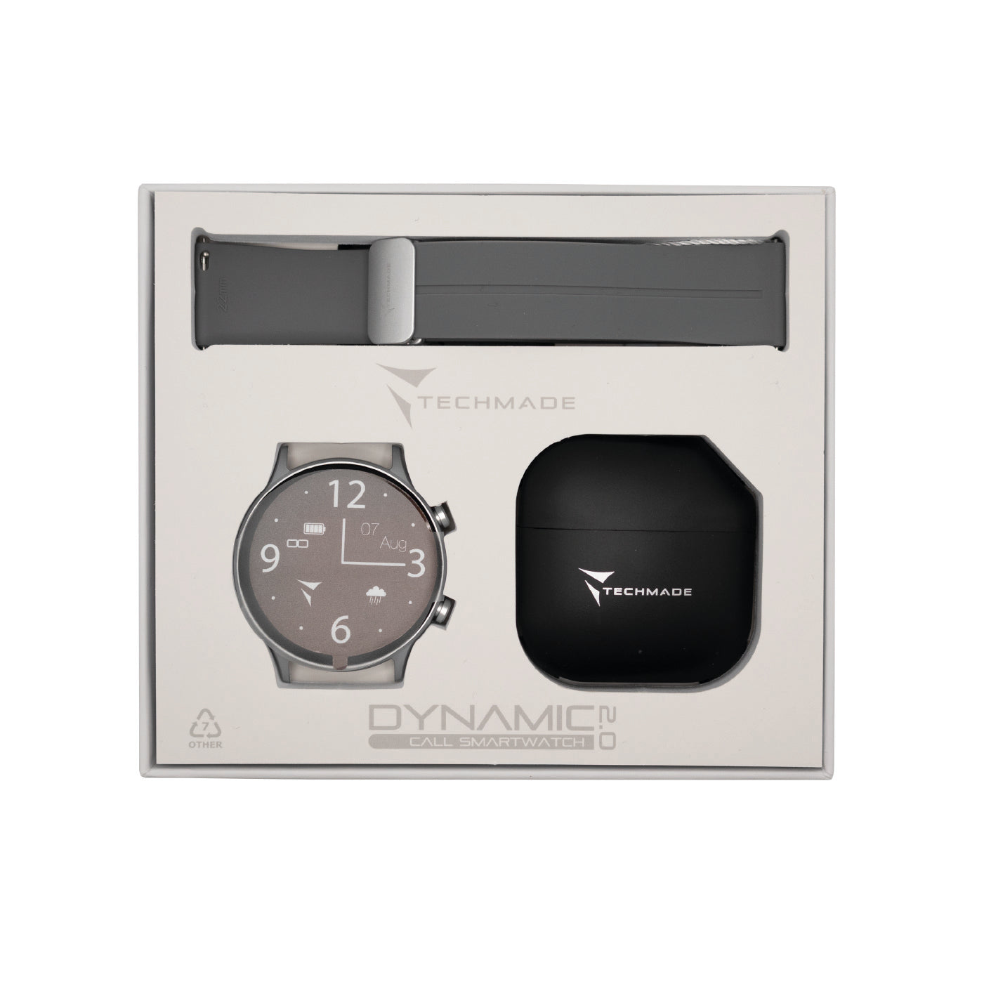 Smartwatch Dynamic 2.0 with Phone and SOS Function - Bundle Pack with Earbuds